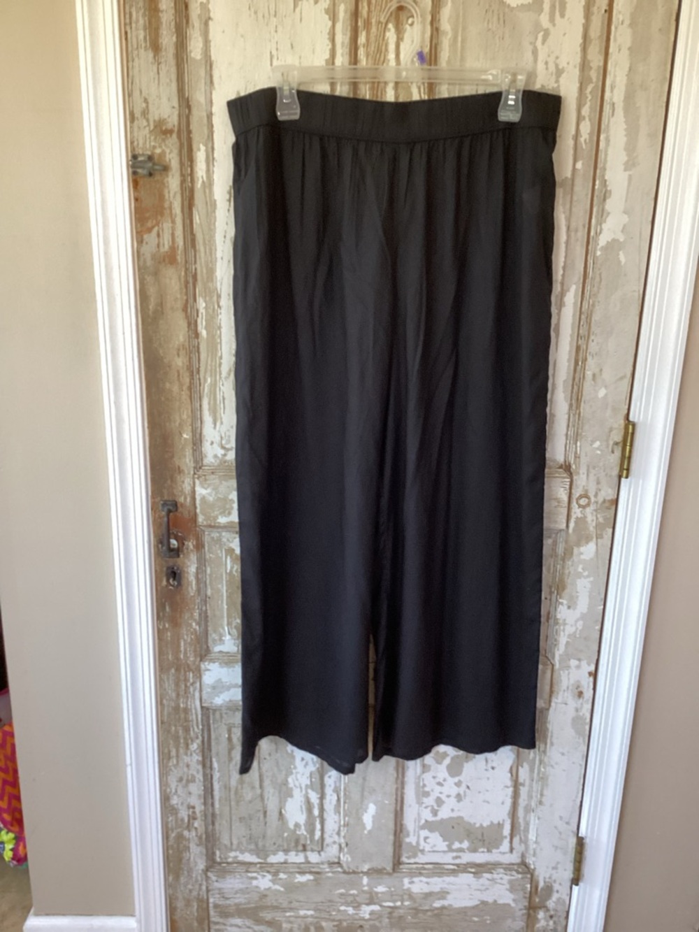 Lands' End Women's Black‎ Sheer Swim Cover-up Pants Oversized - XL